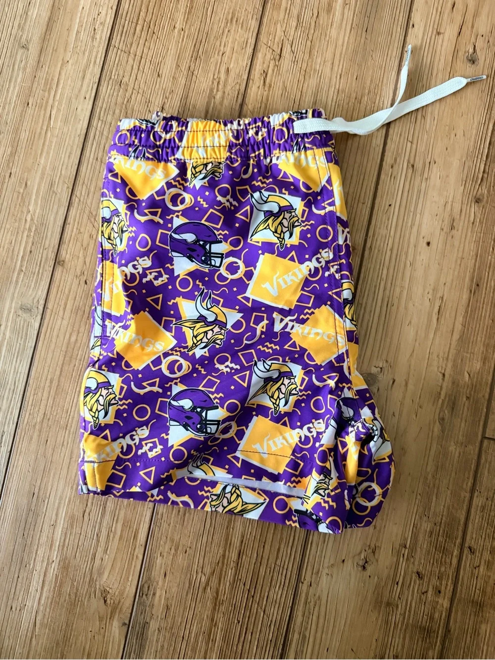 chubbies Purple and Gold Minnesota Vikings Patterned Athletic Shorts